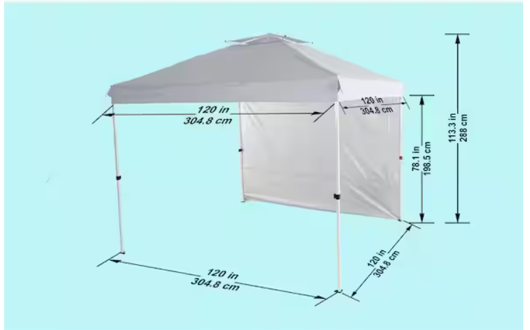 10 ft. x 10 ft. Commercial Instant Canopy-Pop Up Tent with Wall Panel White