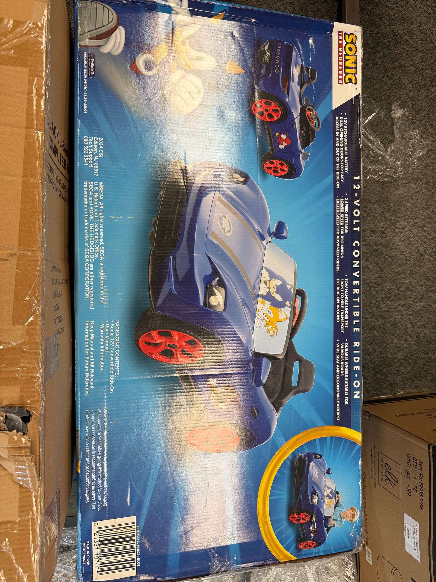 Sonic 12V Battery-Powered Convertible Ride-On for Kids