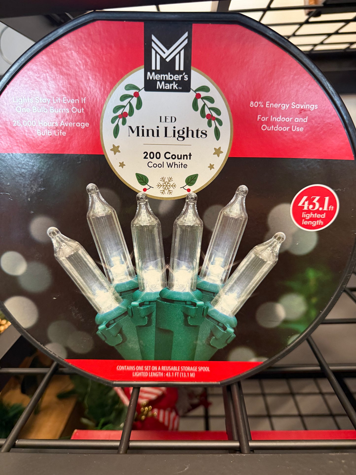 Member's Mark 200ct LED Mini Lights, 43.1' Lighted Length