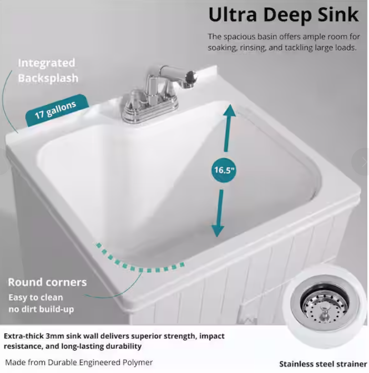 Shaker Laundry cabinet kit with pull-out faucet