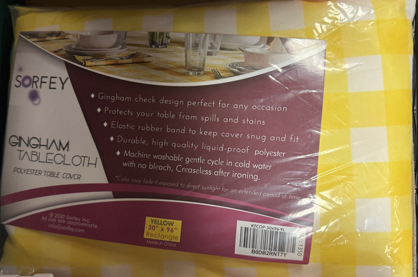 Yellow Tablecloth 30x96