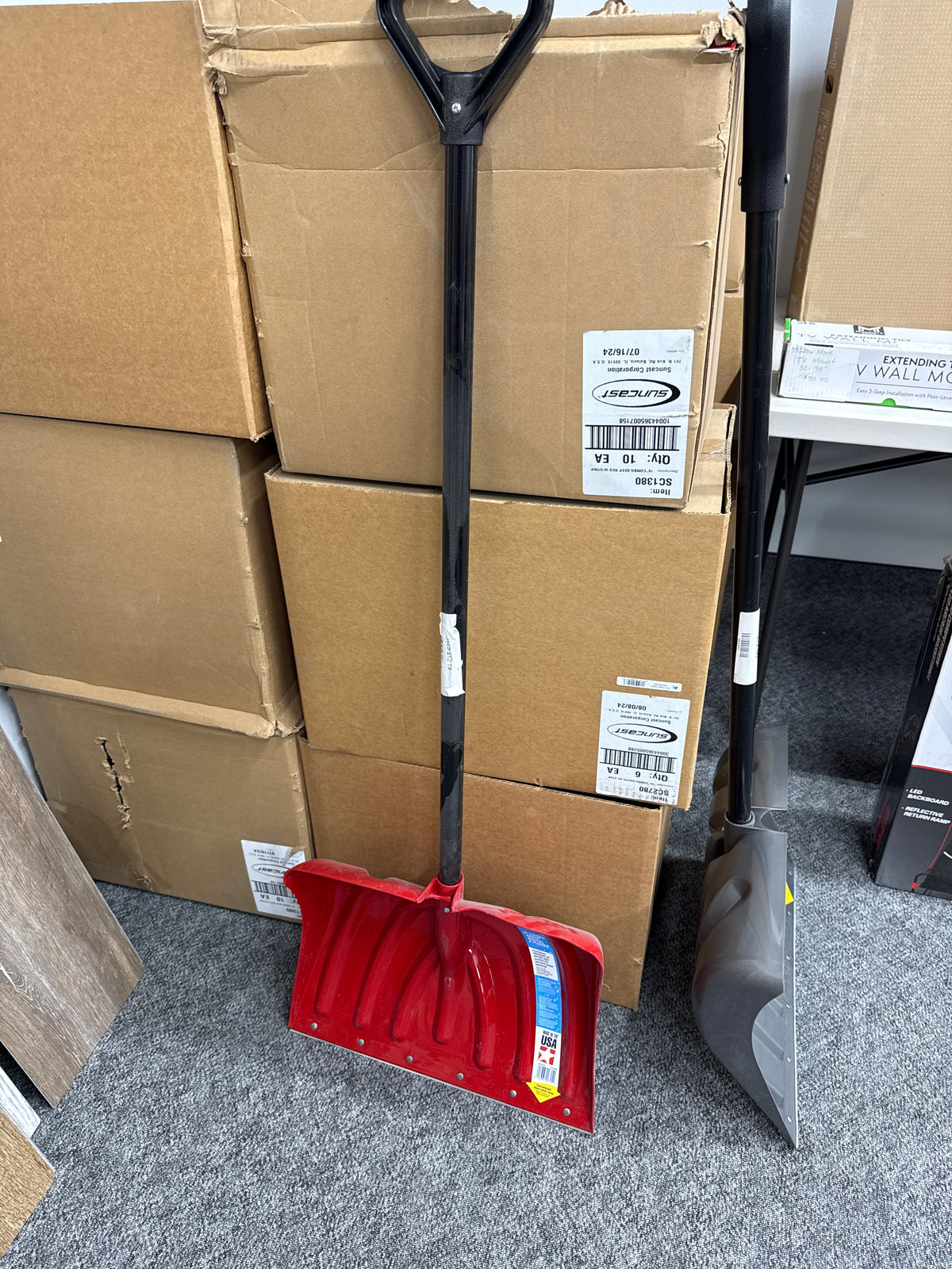 Red 18 Inch Combo Snow Shovels