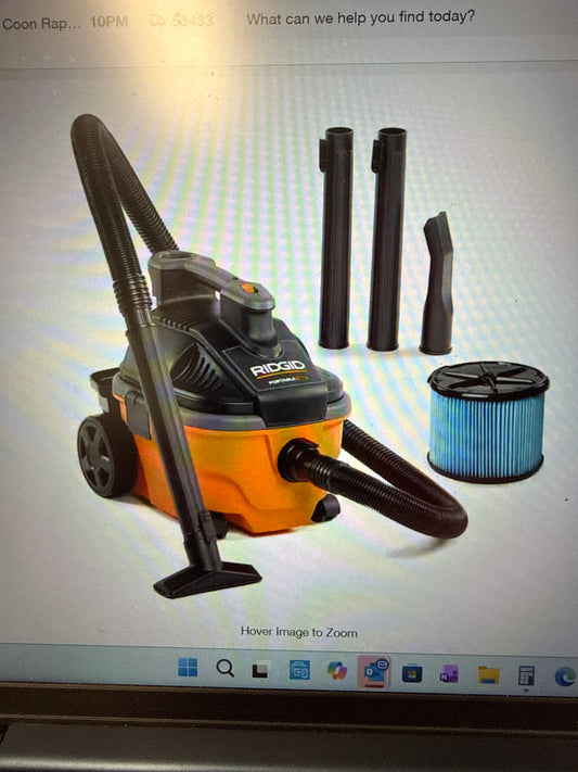 Rigid 4 Gal. 5.0 Peak HP Portable Shop Vacuum WD4070 Wet Dry Vac with Fine Dust Filter, Locking Hose, Accessories and LED Cuff