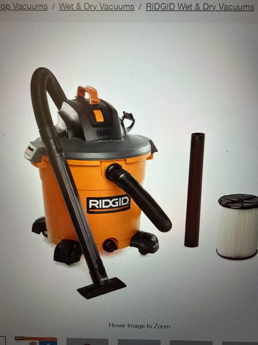 16 Gal. 5.0 Peak HP NXT Shop Vacuum Wet Dry Vac with General Debris Filter, Locking Hose and Attachments HD1640
