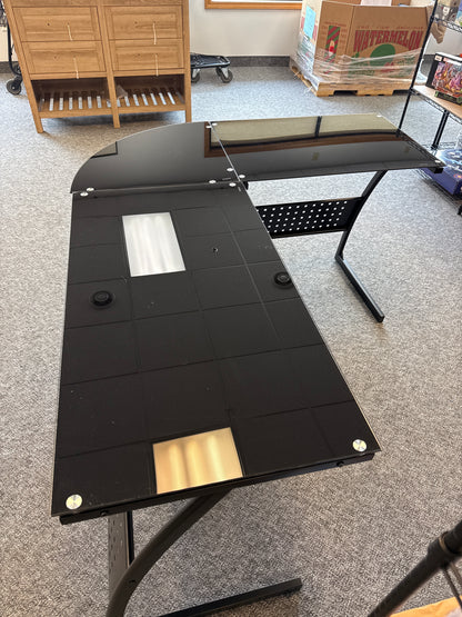 Glass Corner Desk Imperfect