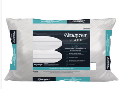 Beautyrest Black Hybrid Memory Foam & Gel Fiber Pillow 2-pack