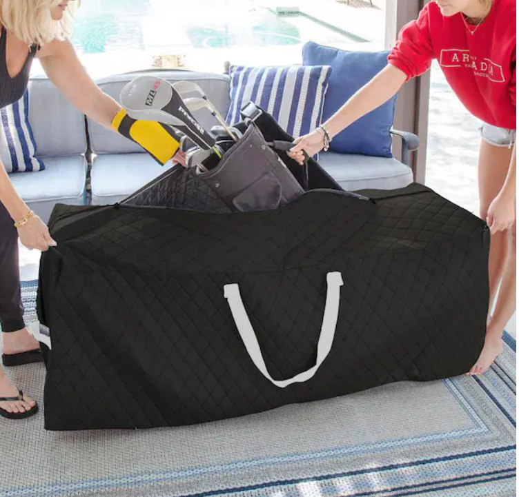 Black 100 Gal. Quilted Rolling Storage Bag