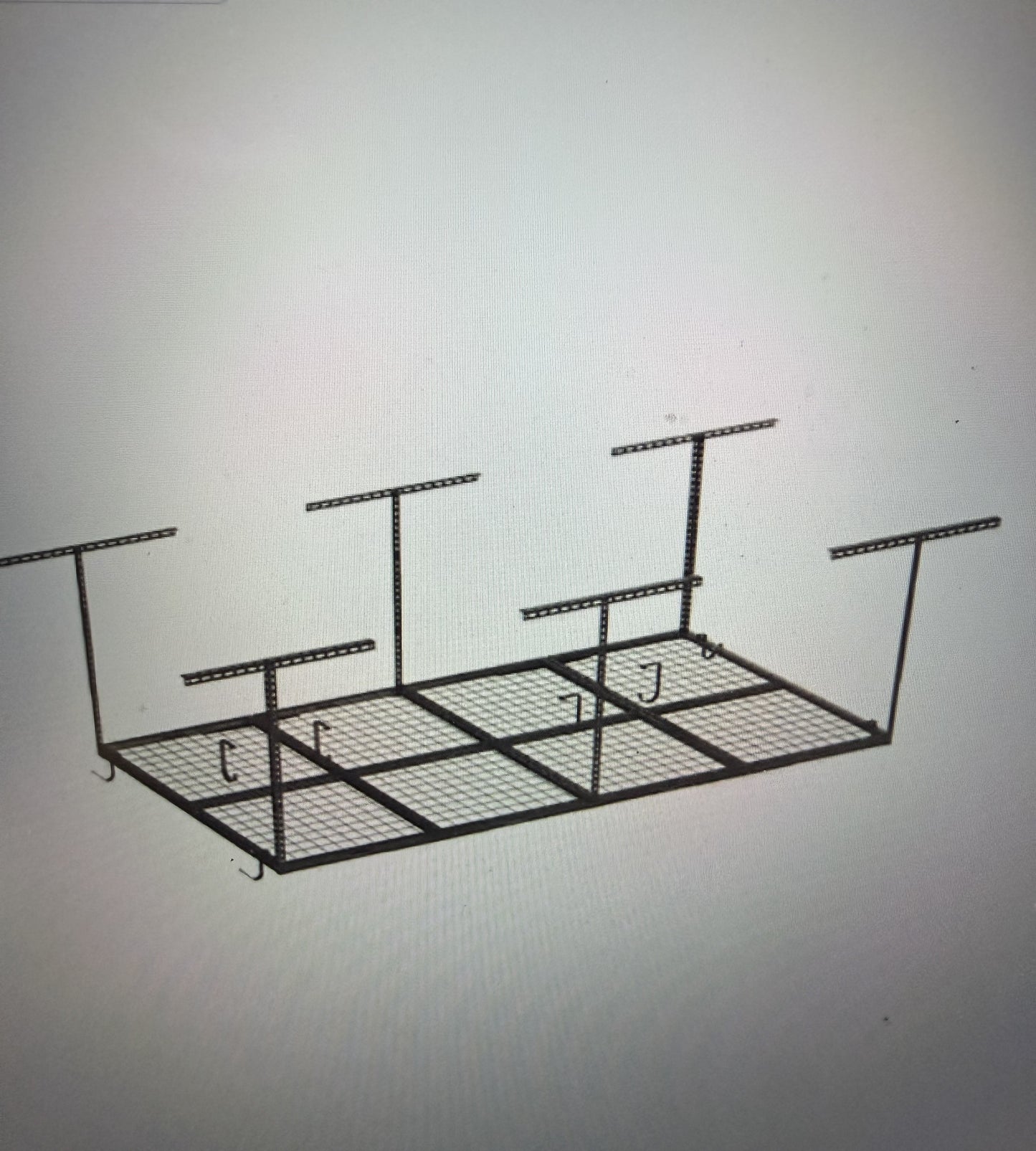 Garage Rack OHK Series 48 in. W x 96 in. D x 22-40 in. H Ceiling Mounted Overhead Garage Storage Rack with Accessory Hooks in Black