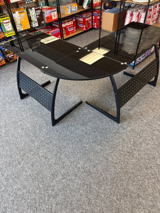 Glass Corner Desk Imperfect