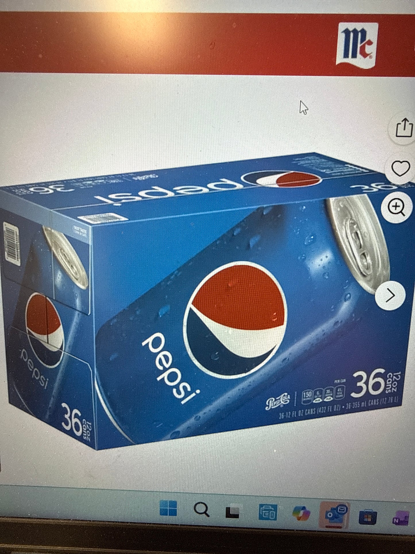 Pepsi 36 cans