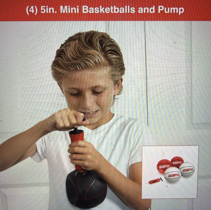 ESPN Mini Basketball Hoop, Over The Door Basketball Hoop with Foldable Breakaway Rim