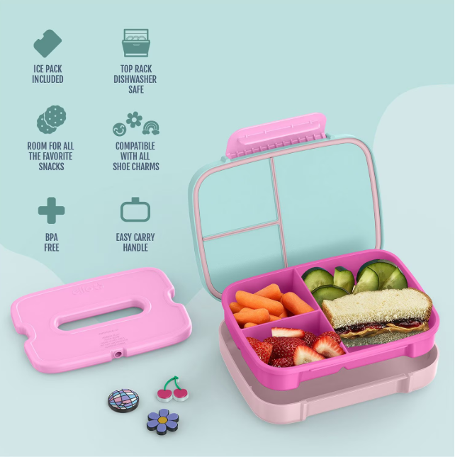 Ello Benni Kids Bento Lunch Box with Carry Handle & Ice Pack