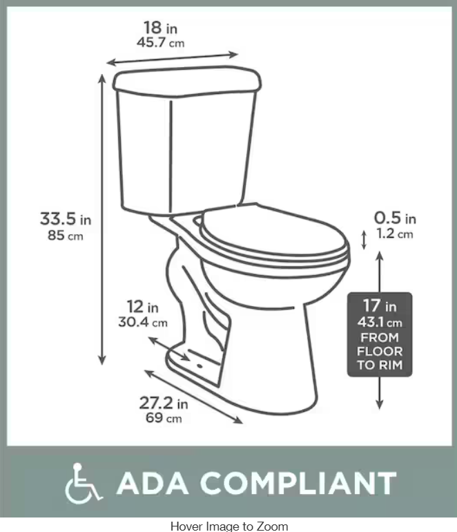 12 in. Rough in 2-Piece 1.0 GPF/1.28 GPF Dual Flush Round Toilet in White, Seat Included