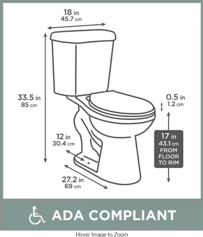 12 in. Rough in 2-Piece 1.0 GPF/1.28 GPF Dual Flush Round Toilet in White, Seat Included