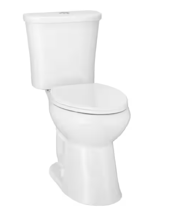 Power Flush 12 in. Rough in 2-Piece 0.95 GPF/1.28 GPF Dual Flush Elongated Toilet in White, Seat Included