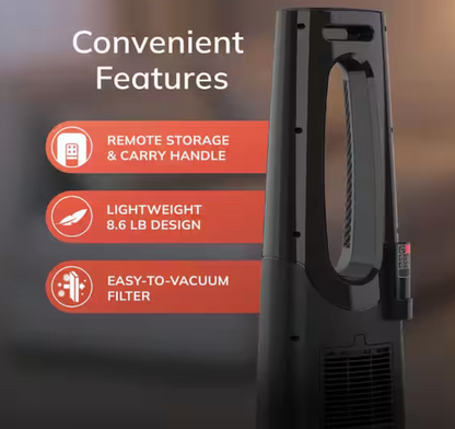 Lasko Bladeless 1500W 28 in. Black Electric Oscillating Tower Ceramic Space Heater with Remote Control and Digital Display