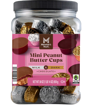 Member's Mark Mini Peanut Butter Cups, Milk & Dark Chocolate Candy, 30 oz.