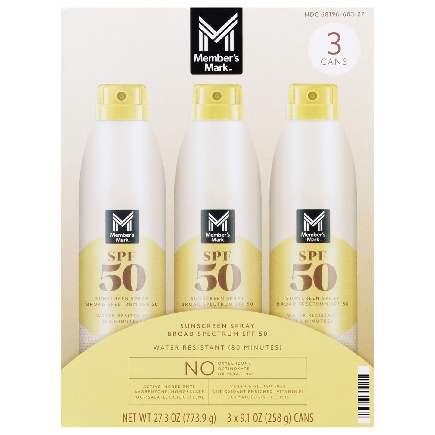 Member's Mark Sunscreen Spray, SPF 50,