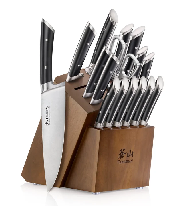 OLYMPUS Series 17-Piece Knife Block Set, Forged German Steel