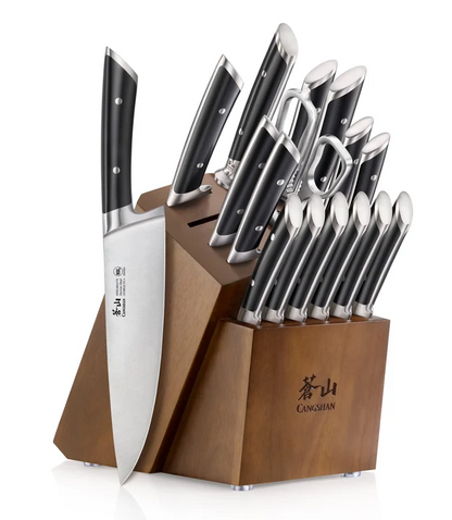OLYMPUS Series 17-Piece Knife Block Set, Forged German Steel