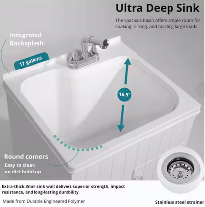 Shaker Laundry cabinet kit with pull-out faucet