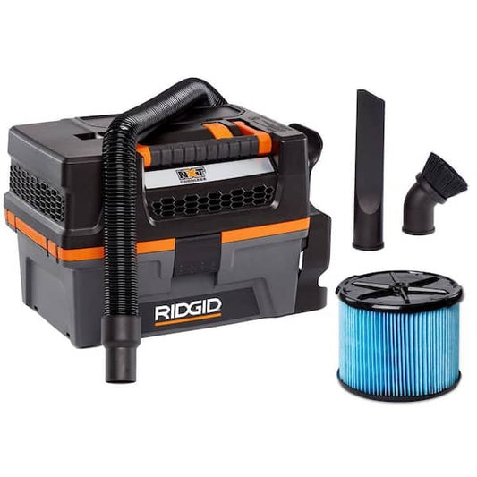 Rigid 3 Gal. 18V Cordless Handheld NXT Shop Vacuum HD0318 Wet Dry Vac Tool Only with Filter, Expandable Hose and Accessories