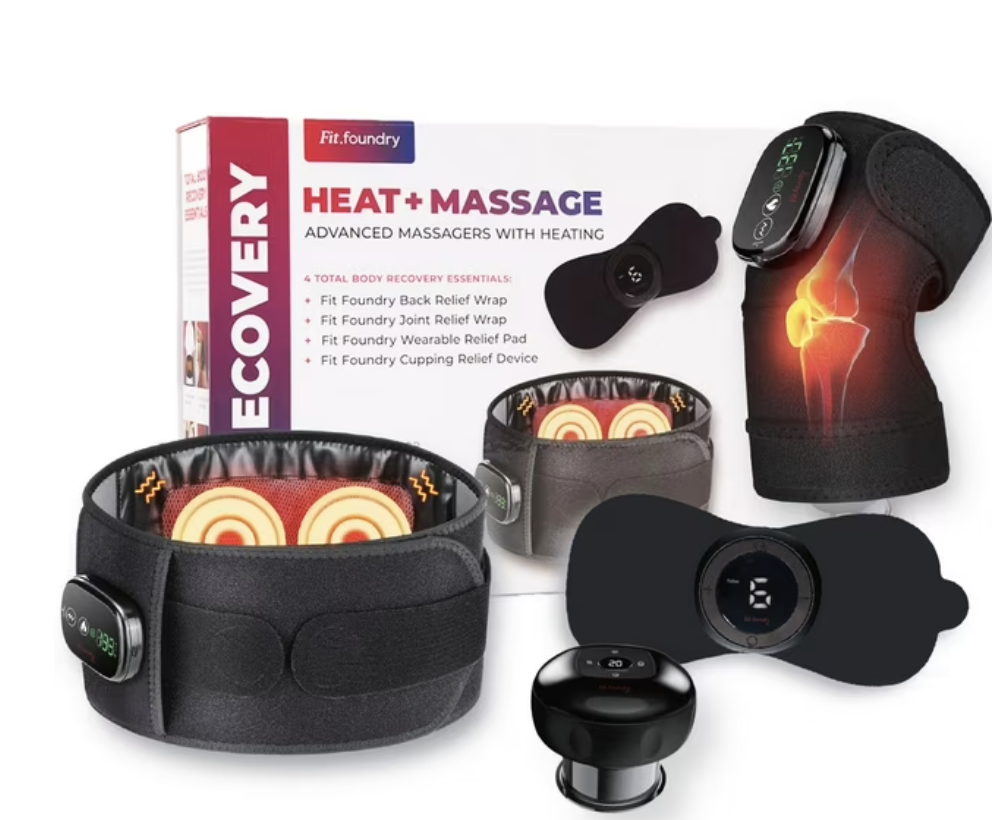 Fit Foundry 4-in-1 Heat & Massage Recovery Pack for Relief