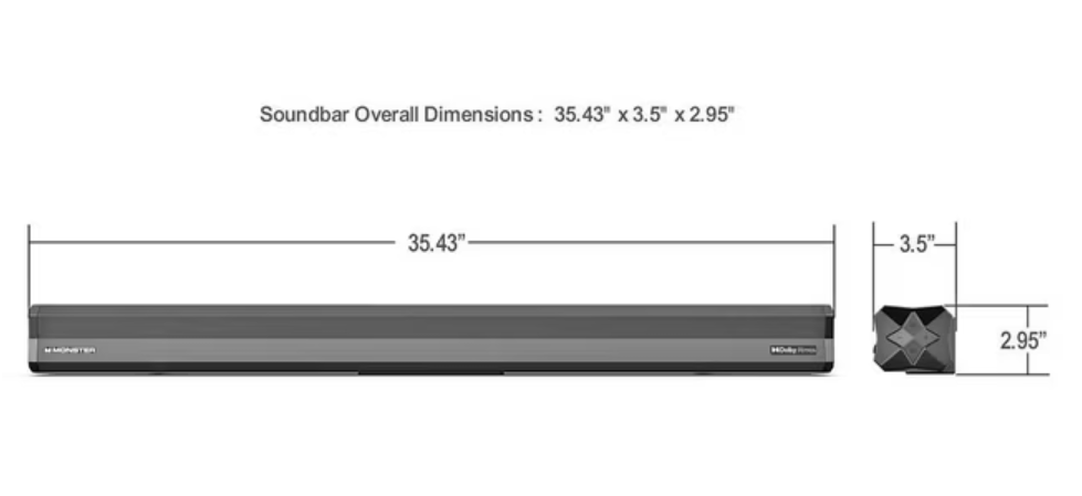 Monster 36" Dolby Atmos Soundbar