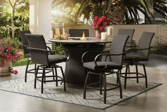 Homewood Counter Height Fire Dining Set, 7pc