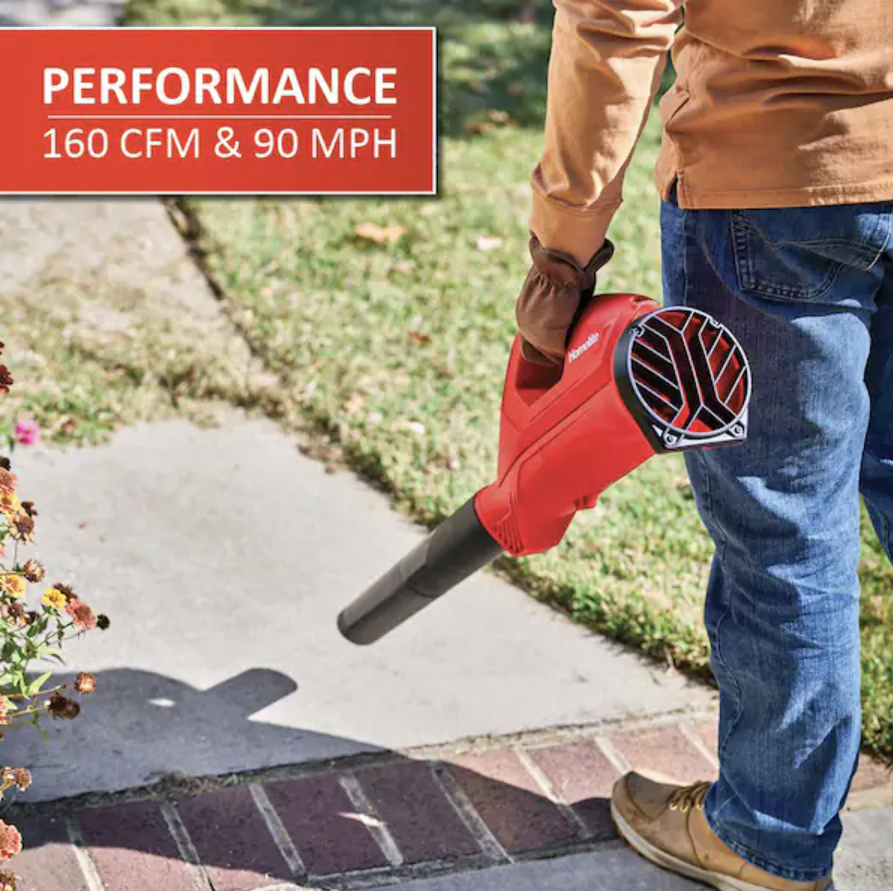 Homelite 12V Lithium 90 MPH 160 CFM Cordless Battery Blower with Internal 2.5 Ah Battery and Charger