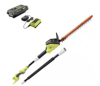 RYOBI 40V 18 in. Cordless Battery Pole Hedge Trimmer with 2.0 Ah Battery and Charger