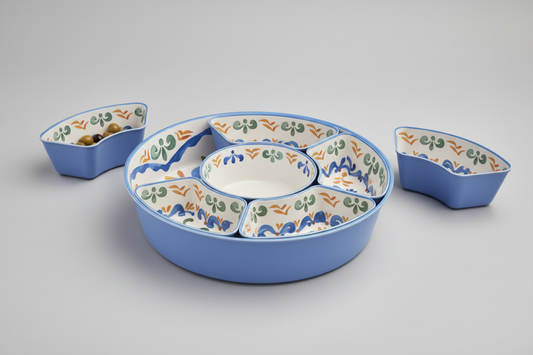 Member's Mark 6-Section Bamboo Melamine Serving Platter with Lazy Susan Base and Storage Lid