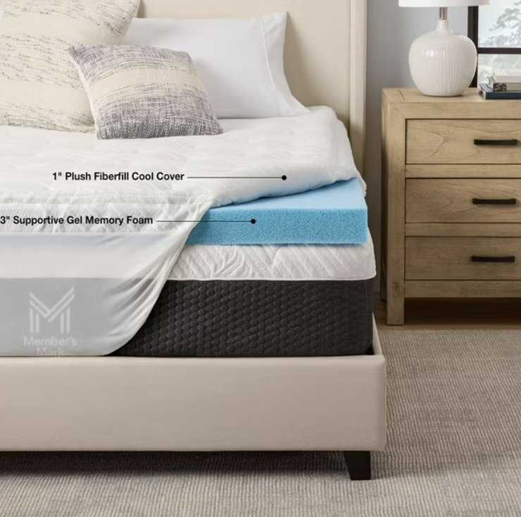 Member's Mark 4-Inch Gel Memory Foam Mattress Topper (King)