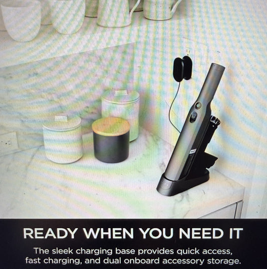 Shark WV201 WANDVAC Handheld Vacuum, Lightweight at 1.4 Pounds with Powerful Suction, Charging Dock, Single Touch Empty and Detachable Dust Cup,Graphite, Slate