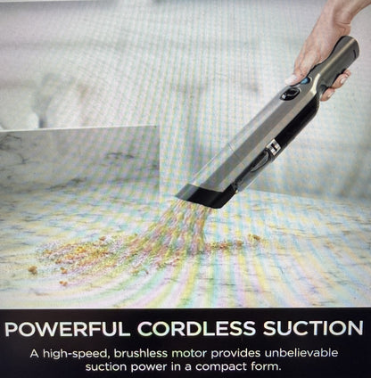 Shark WV201 WANDVAC Handheld Vacuum, Lightweight at 1.4 Pounds with Powerful Suction, Charging Dock, Single Touch Empty and Detachable Dust Cup,Graphite, Slate