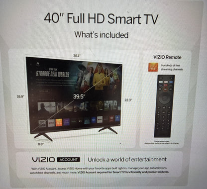 40 in Vizio FHD Smart TV