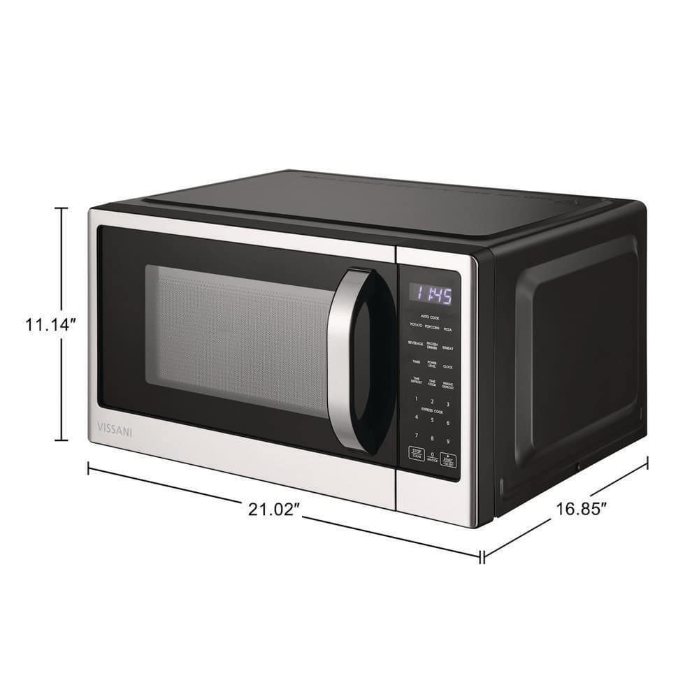 Vissani 1.1 cu. ft. Countertop Microwave, Stainless Steel