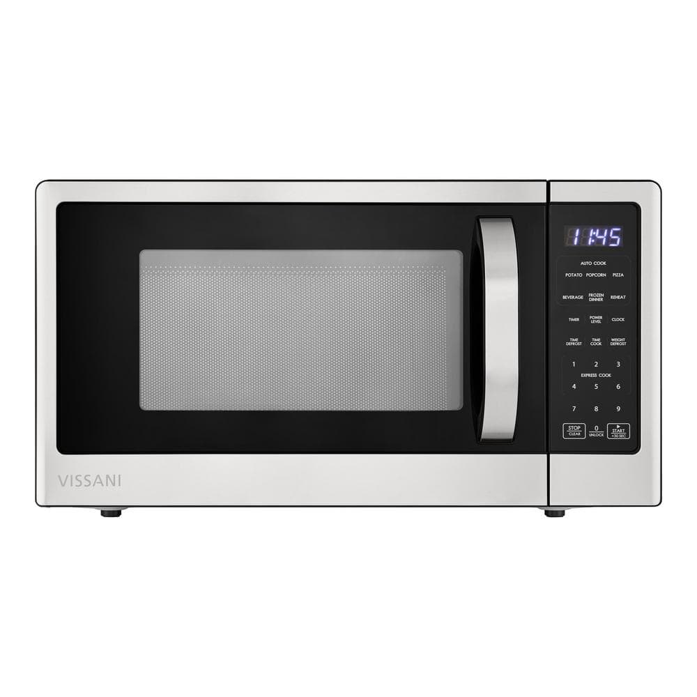 Vissani 1.1 cu. ft. Countertop Microwave, Stainless Steel