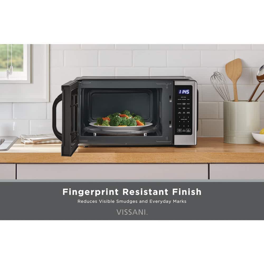 Vissani 1.1 cu. ft. Countertop Microwave, Stainless Steel