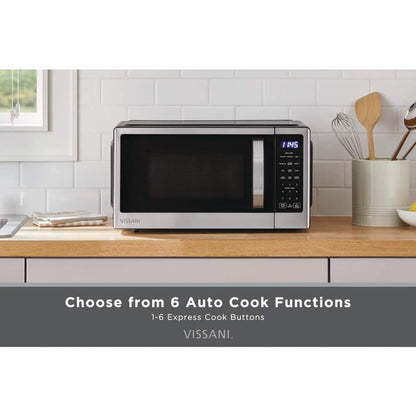 Vissani 1.1 cu. ft. Countertop Microwave, Stainless Steel
