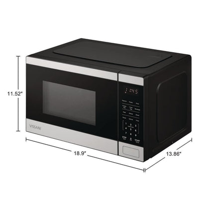 Vissani 0.9 cu. ft. Countertop Microwave, Stainless Steel