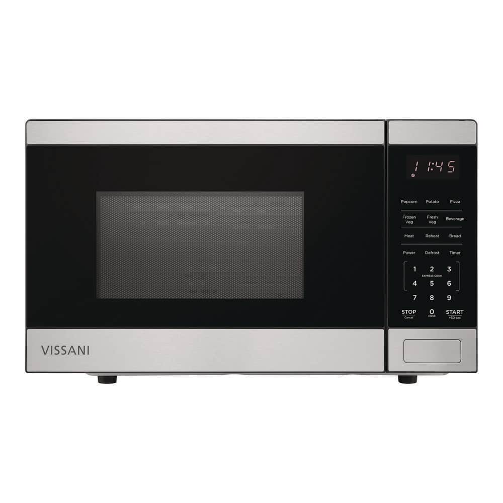 Vissani 0.9 cu. ft. Countertop Microwave, Stainless Steel