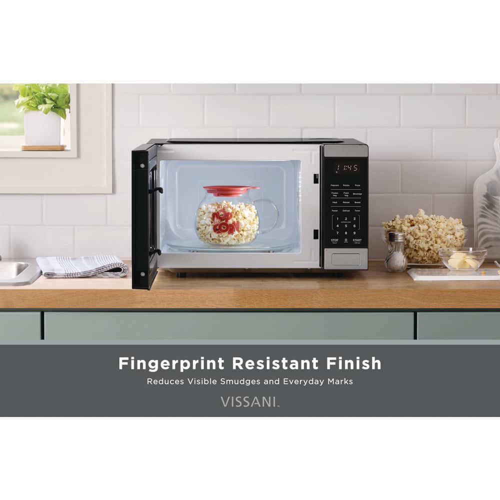 Vissani 0.9 cu. ft. Countertop Microwave, Stainless Steel