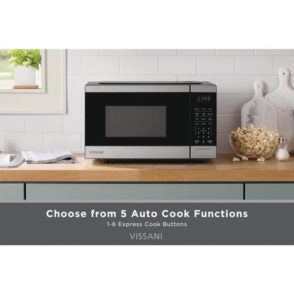 Vissani 0.9 cu. ft. Countertop Microwave, Stainless Steel
